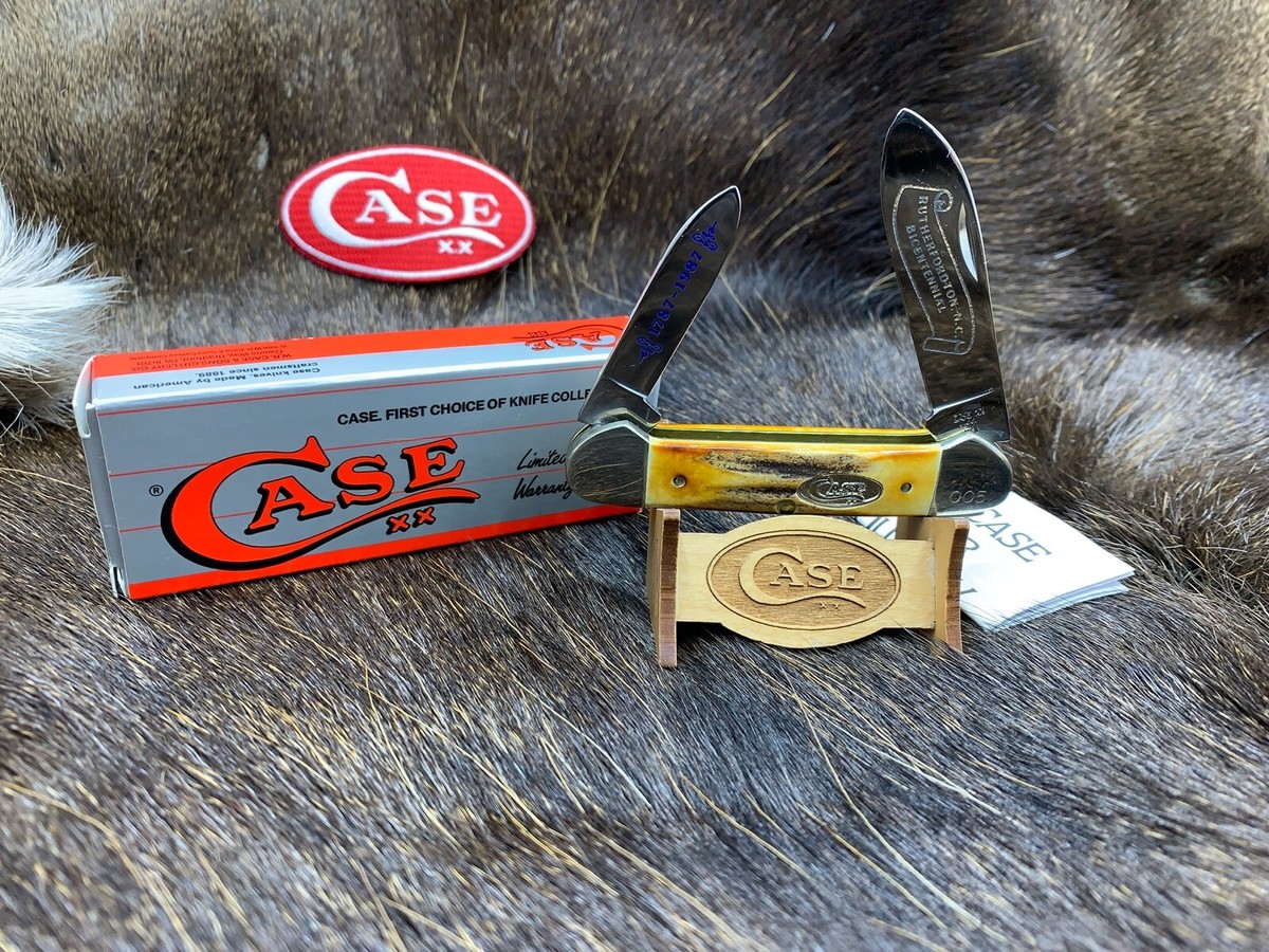 Case XX 1 Dot (1989) Stainless 52131 Canoe Knife Stag Mint In Box