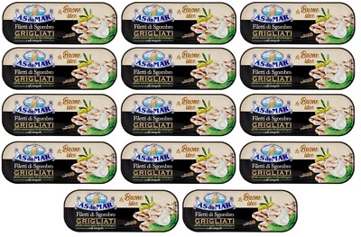 14x AS do MAR Filetti di Sgombro,Gegrillte Makrelenfilets in Bio-Olivenöl,120g