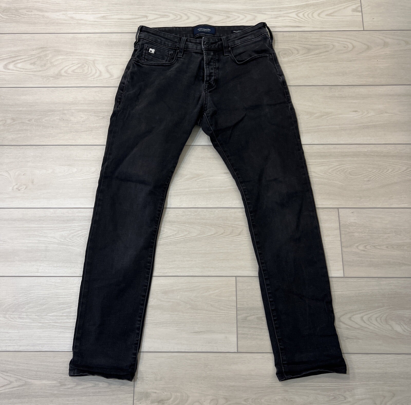 SCOTCH SODA Ralston Jeans Men's Slim Fit Button Fly Black Denim