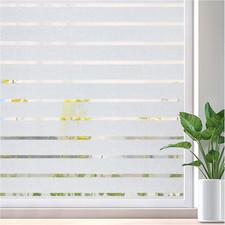 Lifetree Window Film Privacy for Glass Windows Frosted Static Cling Stripe Patte