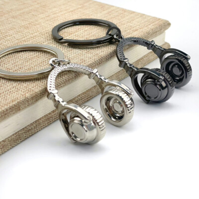 Men Creative Metal Headphone Key Car Chain Ring Keyfob Keyring Keychain Gift
