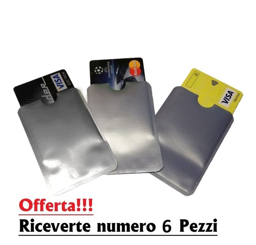 6 CUSTODIA PER CARTA DI CREDITO O BANCOMAT ALLUMINIO ANTI-CLONAZIONE RFID  NFC | eBay