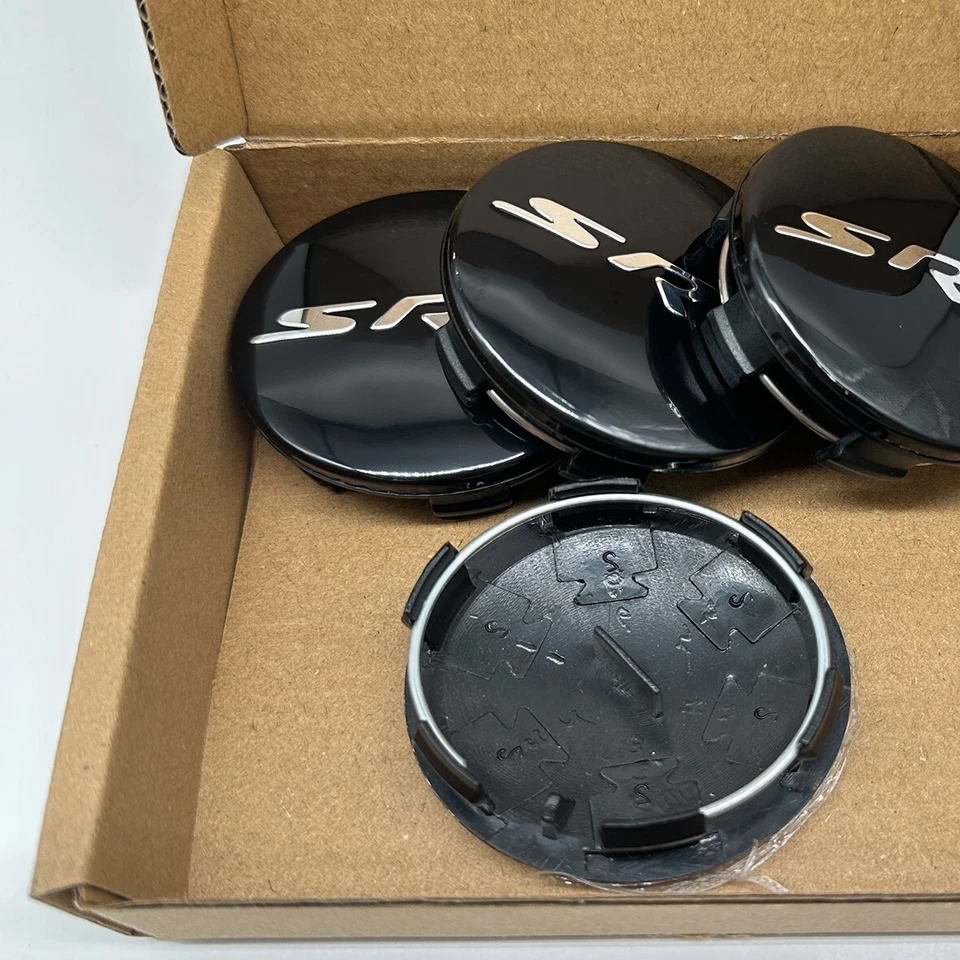 4X Gloss Black Chrome For SRT Wheel Center Caps 2015-2020 Rim Center Covers Foto 2 de 4