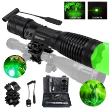 Zoomable Red Green White LED Hunting Light Predator Flashlight Coyote Hog Lamp#