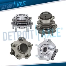 Front & Rear Wheel Hub & Bearings for 2013 2014 2015 2016 2017 Nissan Leaf FWD