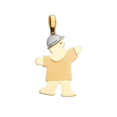 14K Bicolor Gold Junge Anhänger für Kette