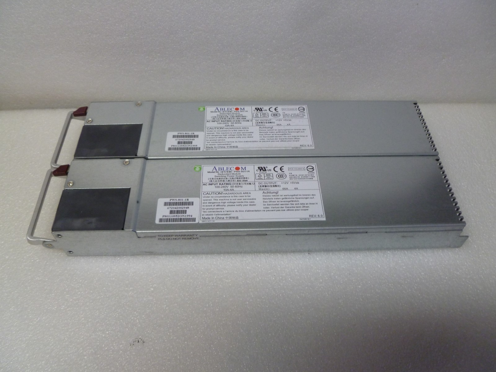 SUPERMICRO / ABLECOM 800W AC POWER SUPPLIES PWS-801-1R | eBay