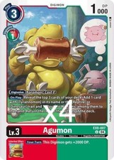 4x Digimon Card Game Agumon EX8-007 Chain of Liberation Uncommon NM