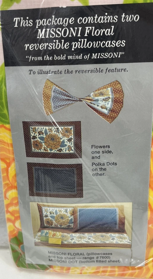 Dos fundas de almohada estándar Freestyle Missoni de Fieldcrest 21x27 NUEVAS Foto 4 de 4