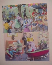 US CATS  MUSIC AND FESTIVAL  ON 2 DIFF. PICTURE CARDS MINT
