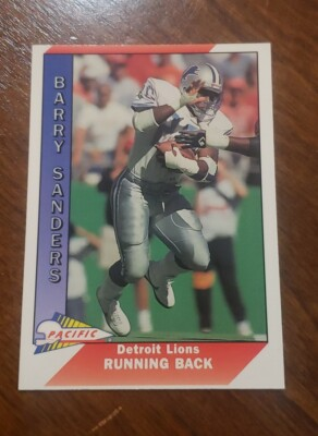 #ad BARRY SANDERS 1991 Pacific Football #144 Detroit Lions HOF $1.79