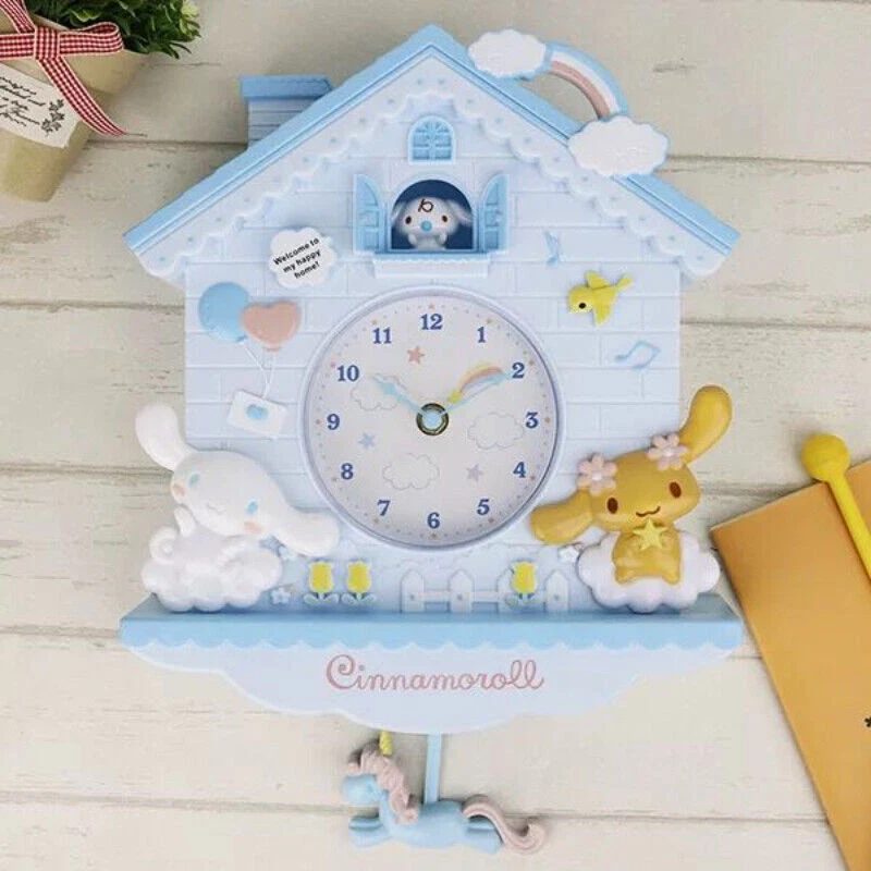 My Melody Cinnamoroll Little Twin Stars Kawaii Cartoon Wall Clock Home Decor Gif - Image 3 of 4