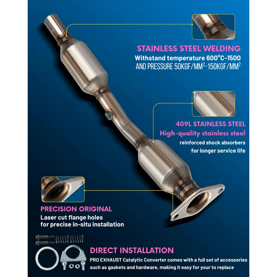 Resonator + Rear pipe + Muffler For 1997 Acura CL 2.2L & 1998-1999 Acura CL 2.3L - Image 3 of 4