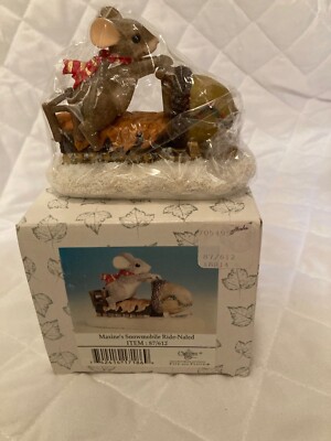 Charming Tails Maxine's Snowmobile Ride, New In Box, Free Shipping