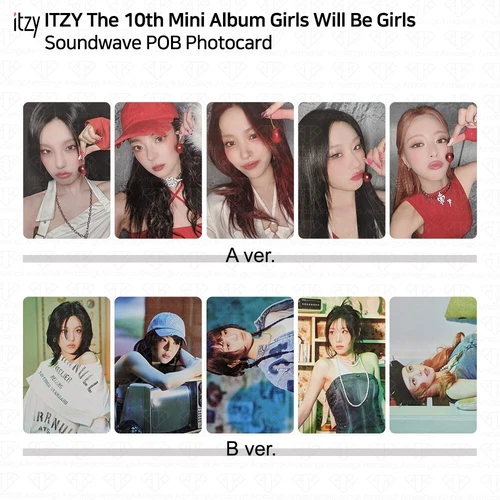 Tarjeta fotográfica ITZY The 10th Mini Album Girls Will Be Girls Soundwave POB KPOP K-POP
