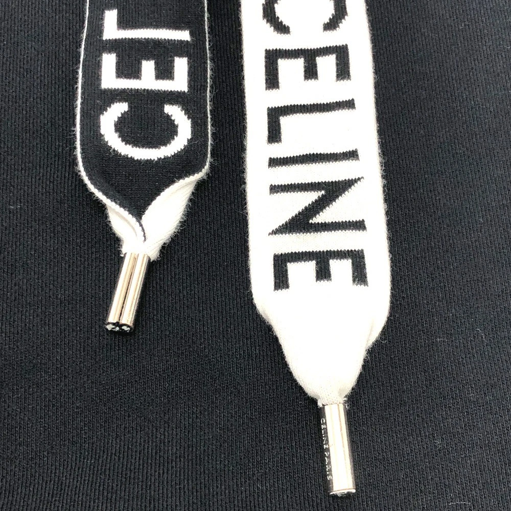 Felpa con cappuccio CELINE 2Y468670Q logo lacci parka cotone nero