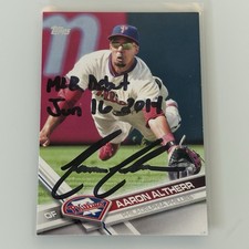 2017 Topps Aaron Altherr #66 Auto Autograph Signed Philadelphia Phillies