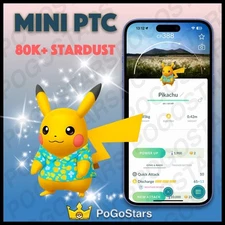 Pokémon PTC Go - Shiny Pikachu Blue Shirt Jeju Stamp Rally✨Special Background✨