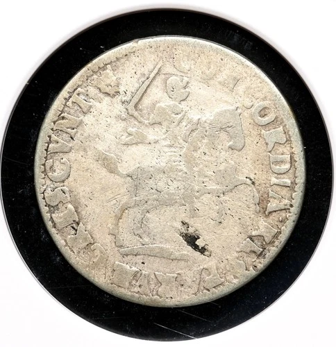 NETHERLANDS, Deventer. Silver 6 Stuivers, 1691, NGC VG Details