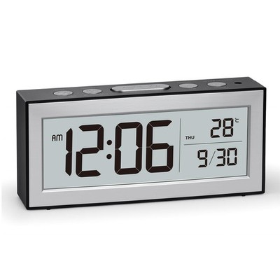 ALANAS Battery Operated Alarm Clock, Portable Digital Clock with Small, Black 