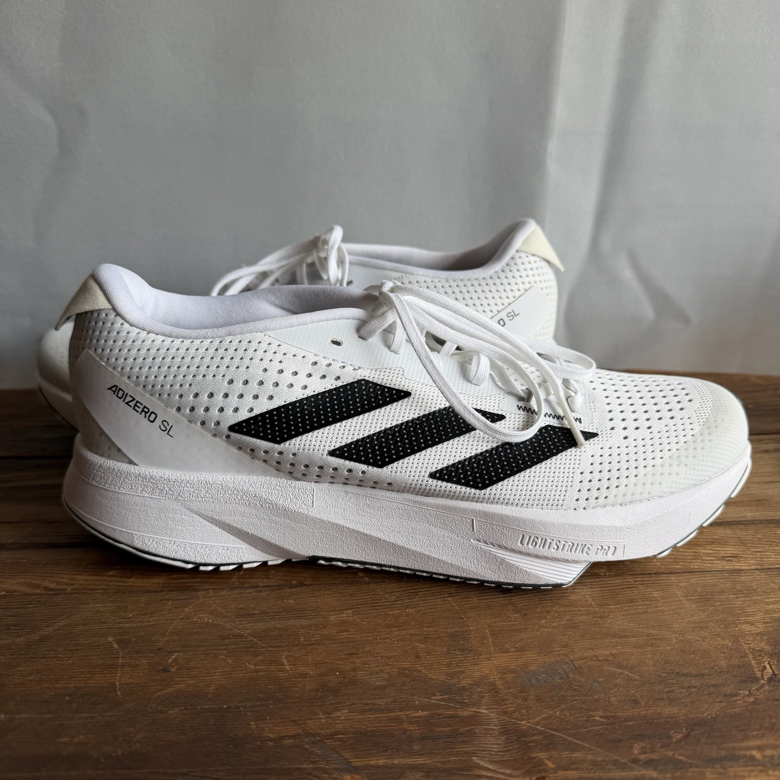 Adidas Adizero SL Running Shoes White Core Black Carbon Men's Size 9 New