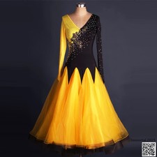 Latin Ballroom Dance Dress Modern Salsa Waltz Standard Long Dress F216 3 Colors