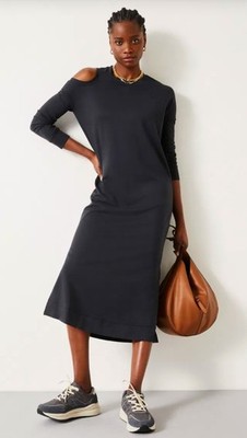HUSH Neena Cut Out Midi Dress - Grey - Size 12 New With Tags