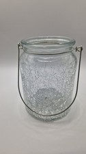 1 X Crackle Effect Glass Tea Light Holder Perfect for Any Occasion