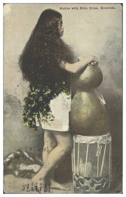 S9009/ Honolilu Native with Hula Drum  AK 1932 USA