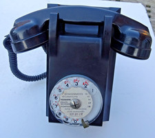 Vintage French Wall Hanging Rotary Telephone Bakelite PTT wall mounted