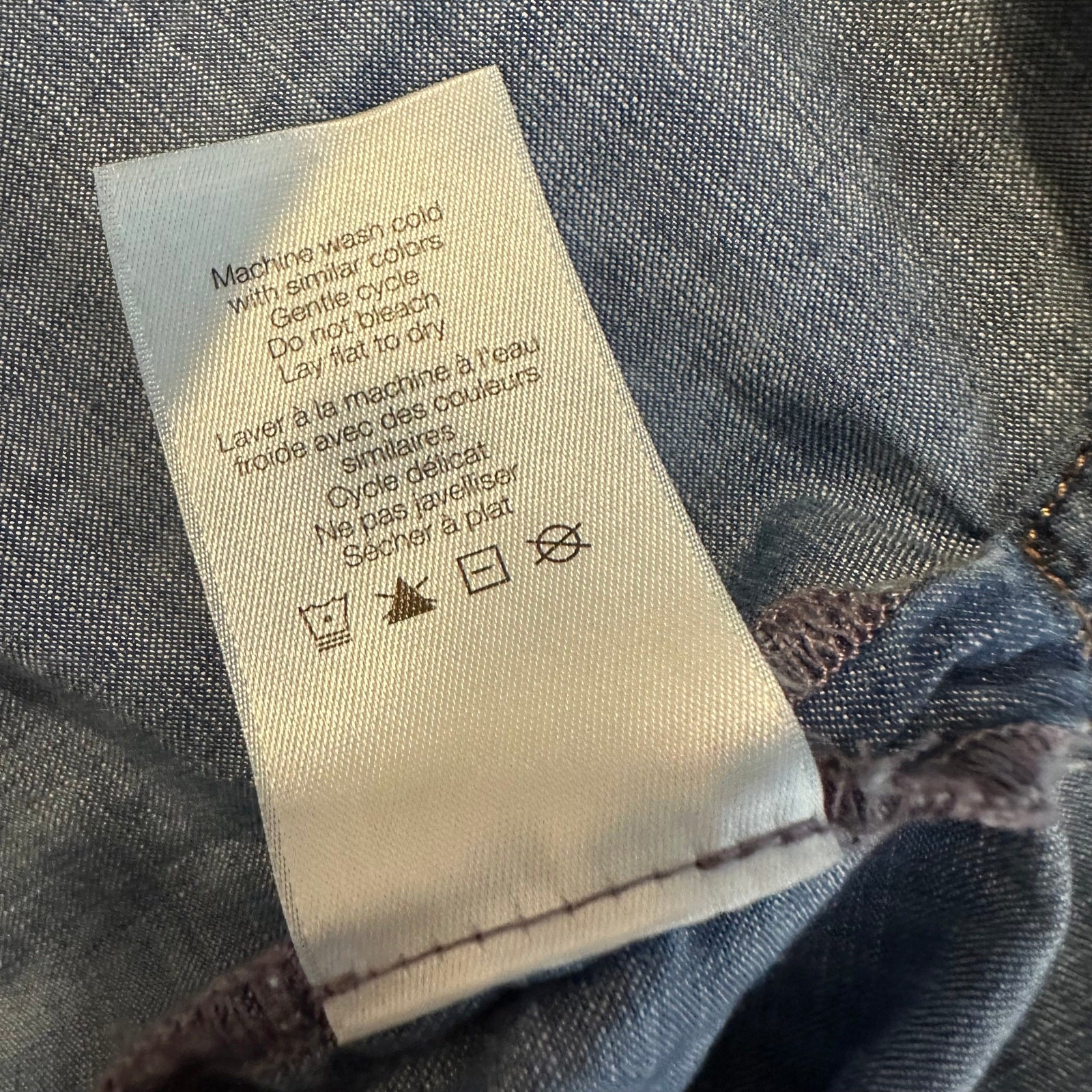 Veronica Beard Tes Chambray Button Down Top Denim… - image 9