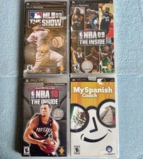 Sony PSP 4 Game Lot - Factory Sealed MLB 09, NBA 09, NBA 10 + My Spanish Coach