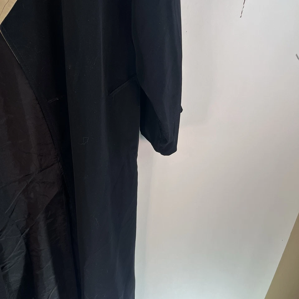 Gabardina Bellissima Italia abierta ligera para mujer talla M negra hecha en CN Foto 3 de 4