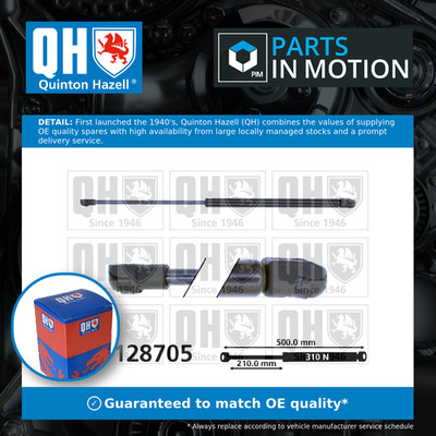 Bonnet Gas Strut fits VW POLO 9N, MK4 1.4D 01 to 09 Spring Lift Front QH Quality
