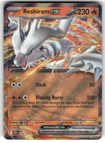 Reshiram ex 020/086 Scarlet & Violet: White Flare Holo Double Rare