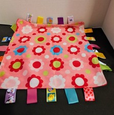 Bright Starts Taggies Security Baby Blanket Lovey Pink Purple Floral