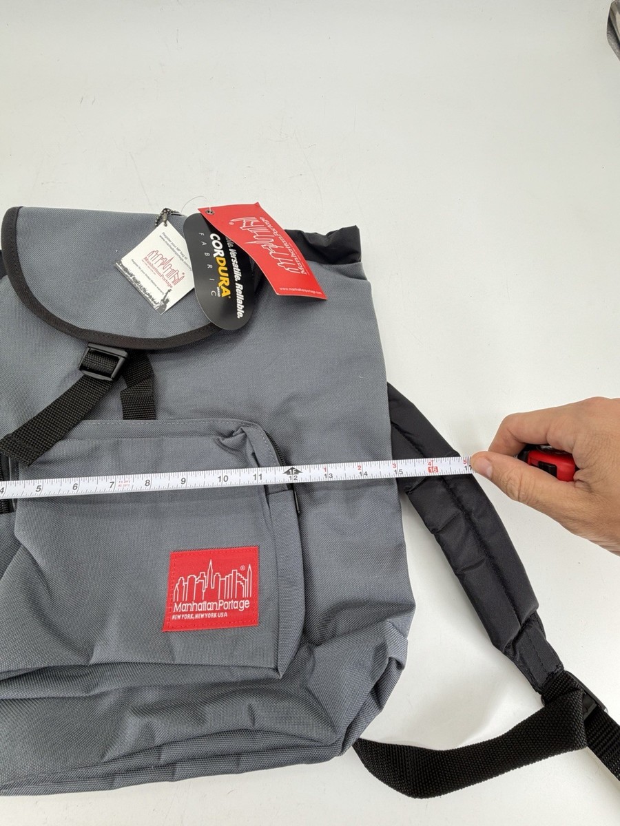 Manhattan Portage Cordura Fabric Dakota Backpack Grey Black NEW NWT View 2