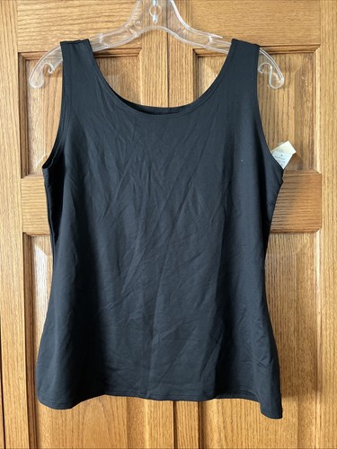 Van Heusen Top Tank Black Scoop Neck Women Size XL NEW