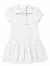 LoveShackFancy Girls Courtley Eyelet Dress White