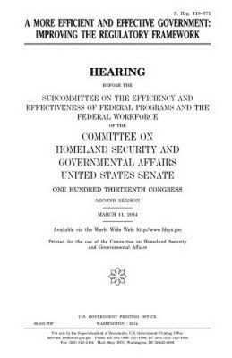 A More Efficient and Effective Government: Improving the Regulatory Framework