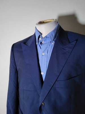 56R 46R SUITSUPPLY Washington Wool Mohair Peak Lapel Navy sport Blazer  Jacket
