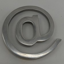 Metal At @ Sign Trivet Paperweight Desk Decor Retro Internet Symbol 105mm 80s