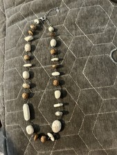 SILPADA Sterling Silver 925 Natural Stone Necklace 18.5-21  Long Brown 379