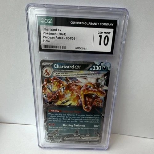 Pokémon Charizard ex Double Rare Holo CGC 10 SV: Paldean Fates 054/091 HP 330