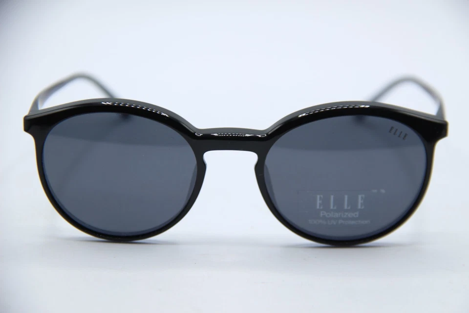 NUEVAS GAFAS DE SOL POLARIZADAS NEGRAS GRISES ELLE 13543 CON CLIP 50-19 Foto 2 de 4