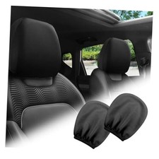 2PCS Car Headrest Cover,Stretchy Fabric Car Seat Headrest Cover for Black