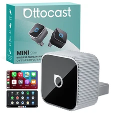 2IN1 Ottocast MINI Silm Wireless Android Auto/CarPlay Adapter USB Plug&Play GPS