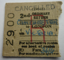 1965 Chichester to London via Victoria Railway Station 36/6 Ticket