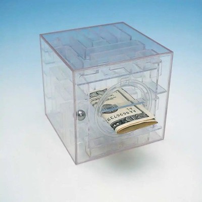 Maze Puzzle Box Money Gift Container Holds Gift Cards,Money Or Checks