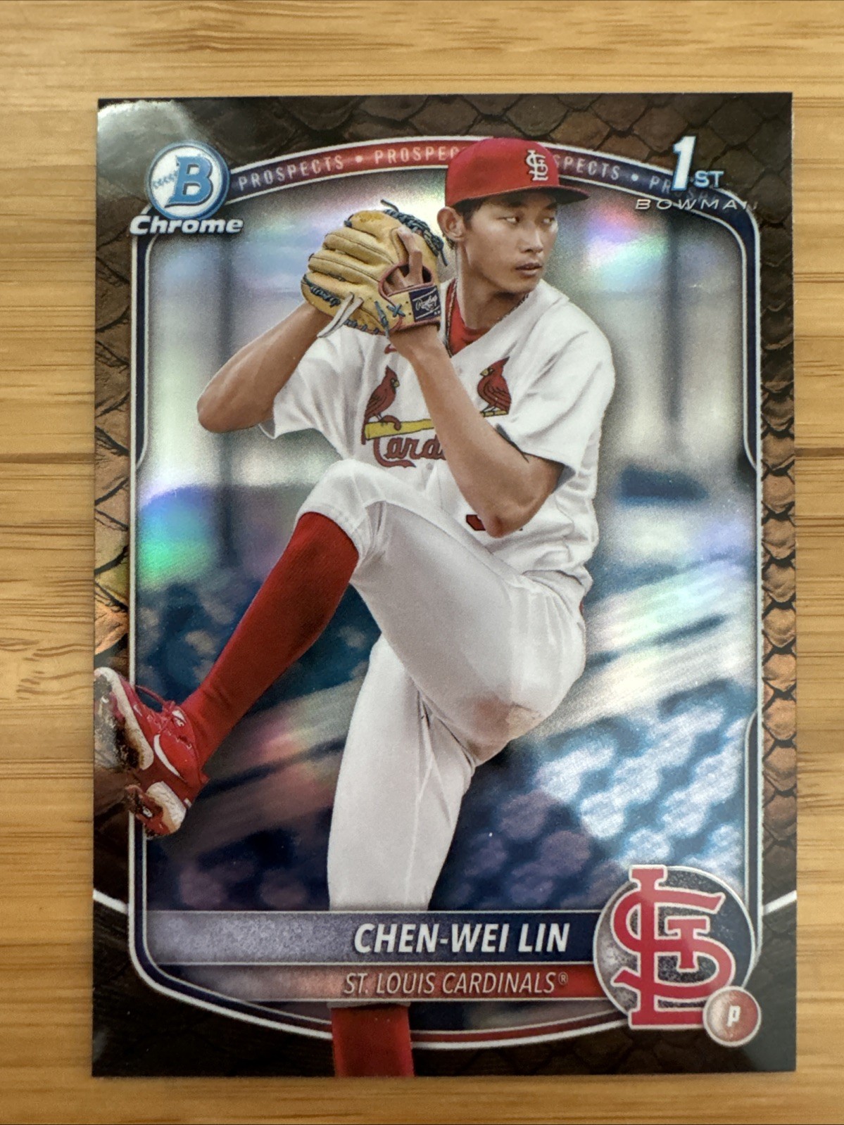 Chen-Wei Lin 2025 Bowman - Chrome Prospects 1st RC Reptilian Refractor #BCP-141
